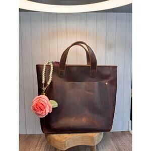 Crochet Bag Charm Crochet Pearl Light Pink Dark Pink  Rose Charm Pearl Wristlet